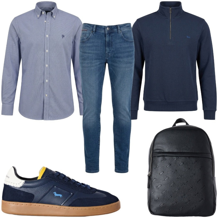 Outfit uomo - The New Everyday - Harmont & Blaine. Stile Casual per Tutti i giorni. Abbinamento con borse sportive, sneakers, felpe, jeans slim fit, camicie.