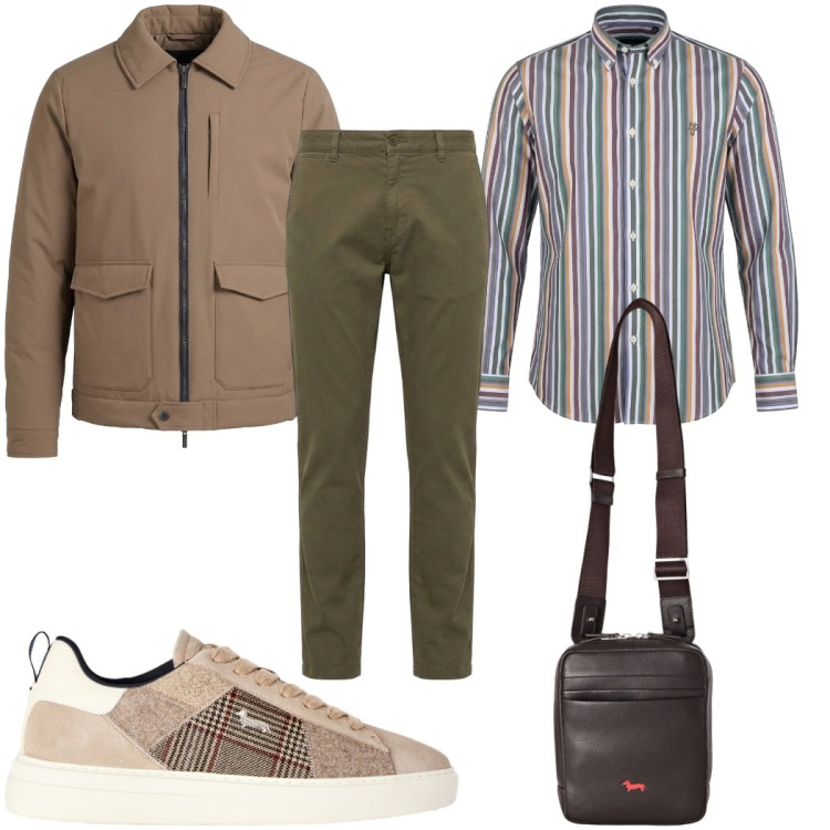 Outfit uomo - The New Everyday - Harmont & Blaine. Stile Trendy per Tutti i giorni. Abbinamento con sneakers, borse sportive, camicie, giacche, pantaloni.