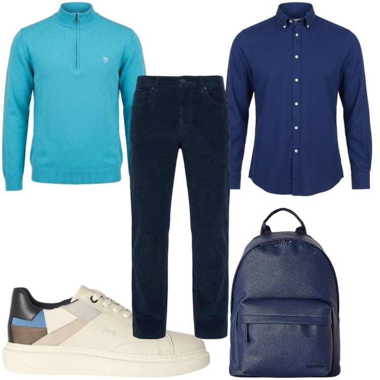 Outfit uomo - The New Everyday - Harmont & Blaine. Stile Casual per Tutti i giorni. Abbinamento con sneakers, borse sportive, camicie, pullovers, pantaloni.