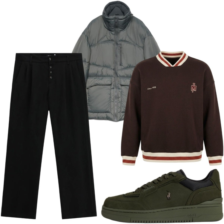 Outfit uomo - Total look #2489371. Stile Casual per Tutti i giorni. Abbinamento con felpe, pantaloni, sneakers, giacche.