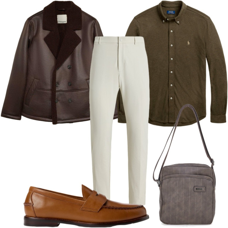 Outfit uomo - Total look #2489376. Stile Casual per Tutti i giorni. Abbinamento con camicie, scarpe stringate, pantaloni, portafogli, giacche.