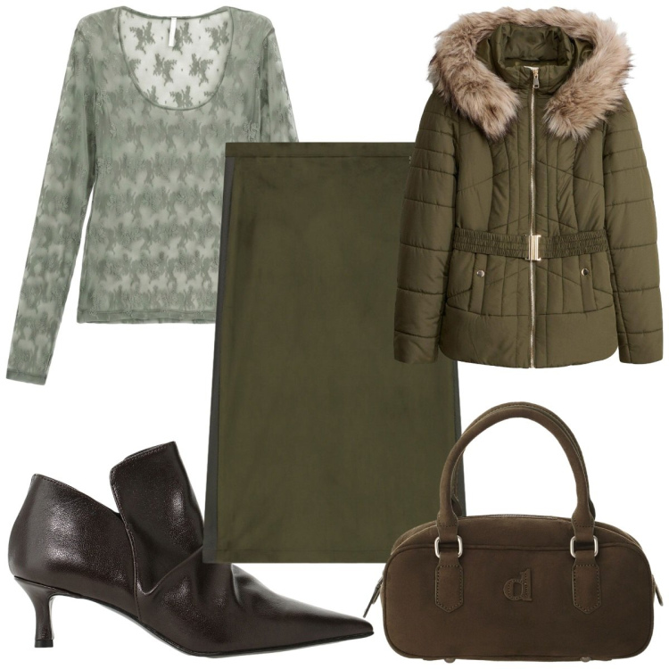 Outfit donna - Gilmore Style: Lorelai. Stile Trendy per Tutti i giorni. Abbinamento con stivaletti, top, borse a mano, gonne longuette, piumini.