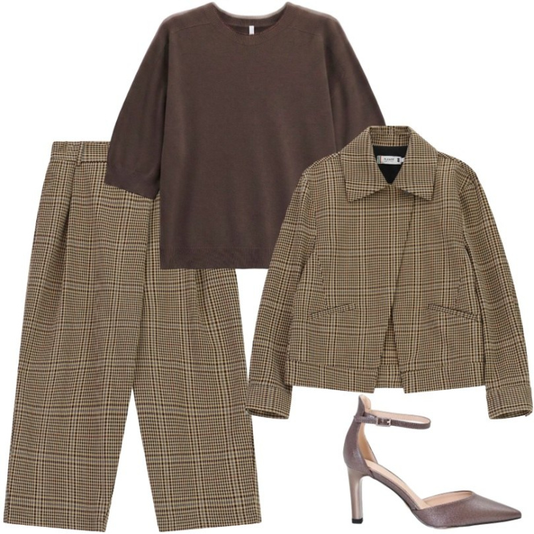 Outfit donna - Coordinati please. Stile Chic per Ufficio. Abbinamento con maglieria, cappotti, pantaloni, décolleté.