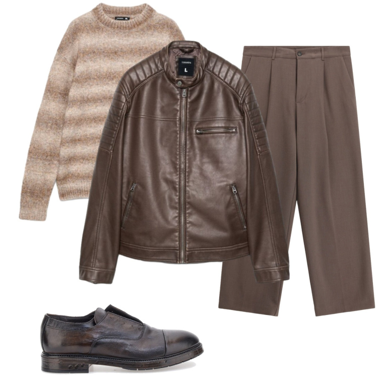 Outfit uomo - Urban Woods. Stile Urban per Tutti i giorni. Abbinamento con pantaloni, giacche, maglieria, scarpe stringate.