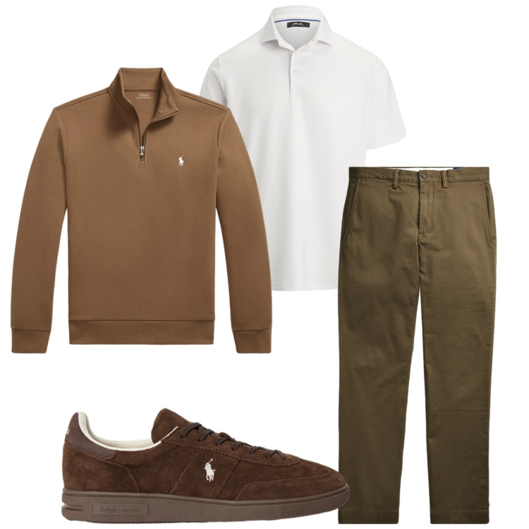 Outfit uomo - Casual style. Stile Casual per Tutti i giorni. Abbinamento con pantaloni, sneakers, pullovers, polo.