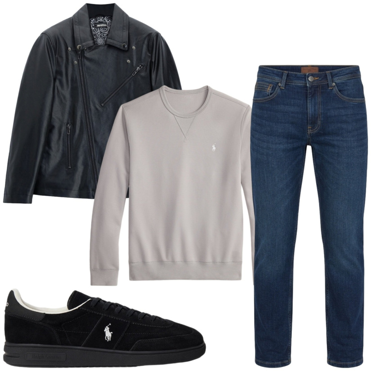 Outfit uomo - Total look #2490381. Stile Trendy per Tutti i giorni. Abbinamento con jeans, giacche, felpe, sneakers.