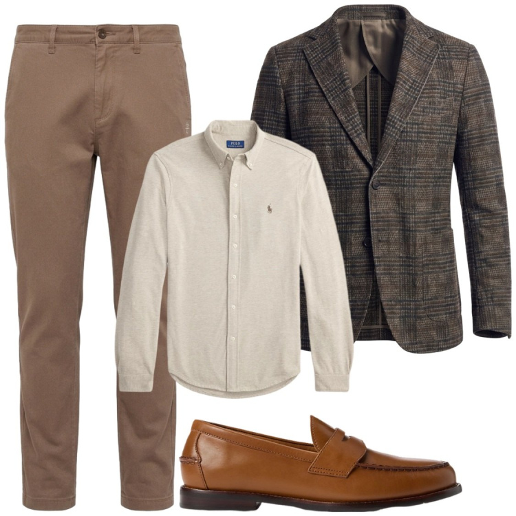 Outfit uomo - Total look #2490607. Stile Business/Elegante per Ufficio. Abbinamento con giacche, pantaloni, scarpe stringate, camicie.