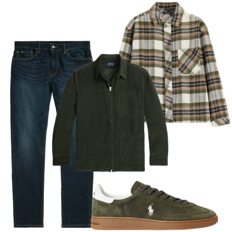 Outfit uomo - Giacca morbida in velluto a costine. Stile Trendy per Tutti i giorni. Abbinamento con camicie, sneakers, jeans, giacche.