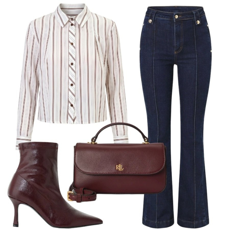 Outfit donna - Io nel weekend. Stile Sporty chic per Serata fuori. Abbinamento con stivaletti, borse a mano, camicie, jeans.