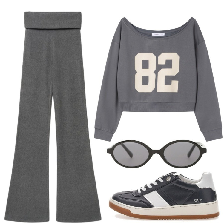 Outfit donna - E' ora di fare sport. Stile Casual per Sport. Abbinamento con leggings, felpe, occhiali da sole, sneakers.