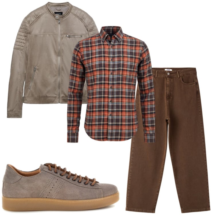 Outfit uomo - Total look #2490724. Stile Trendy per Tutti i giorni. Abbinamento con giacche, pantaloni, sneakers, camicie.