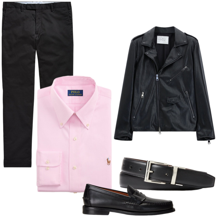 Outfit uomo - Total look #2490750. Stile Trendy per Tutti i giorni. Abbinamento con giacche, scarpe stringate, pantaloni chino, camicie, cinture.