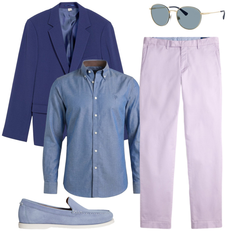 Outfit uomo - Total look #2490752. Stile Casual per Tutti i giorni. Abbinamento con camicie, scarpe stringate, occhiali da sole, pantaloni, giacche.