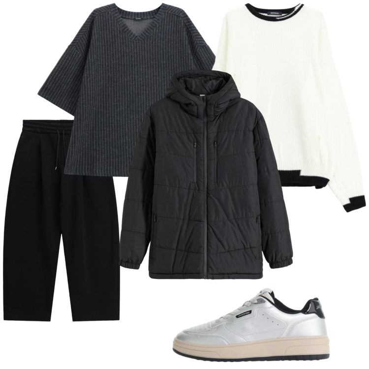 Outfit uomo - Total look #2490762. Stile Urban per Tutti i giorni. Abbinamento con maglieria, sneakers, t-shirt, pantaloni, giacche.