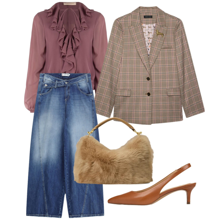 Outfit donna - Mid Season Sale - Autumn Upgrade. Stile Chic per Ufficio. Abbinamento con blazer, décolleté, borse a mano, jeans, bluse.