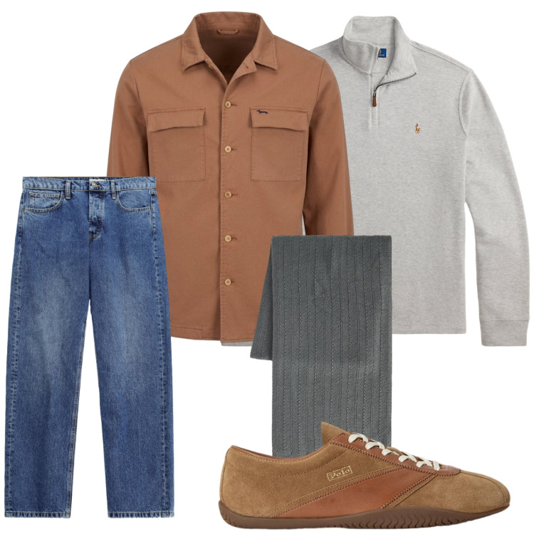 Outfit uomo - Stile autentico. Stile Casual per Tutti i giorni. Abbinamento con cappotti, sciarpe, jeans, pullovers, sneakers.