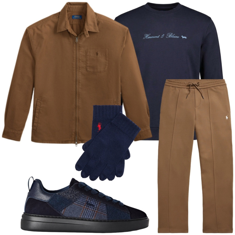 Outfit uomo - Tinte autunnali. Stile Casual per Tutti i giorni. Abbinamento con sneakers, felpe, guanti, pantaloni, cappotti.