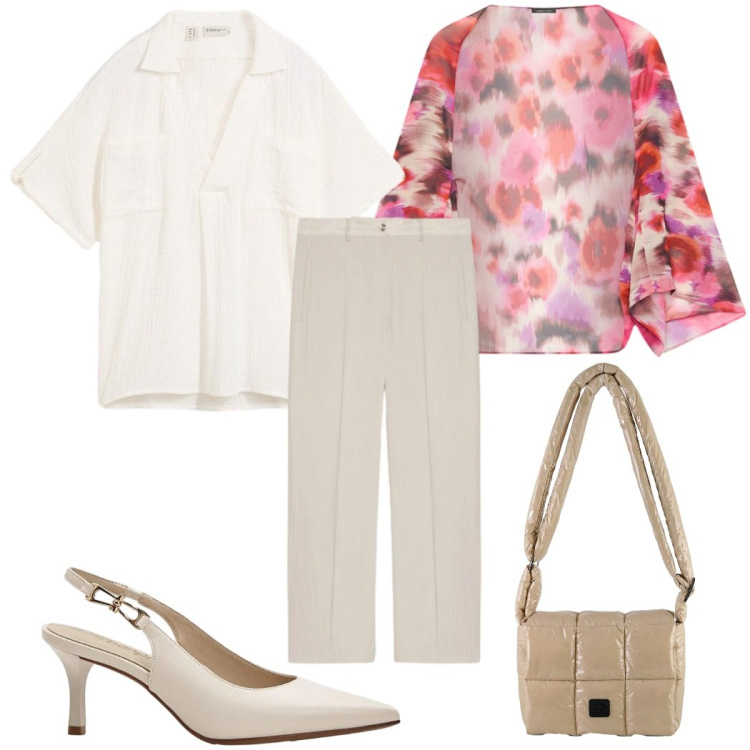 Outfit donna - Total look #2491034. Stile Trendy per Tutti i giorni. Abbinamento con pantaloni, blazer, borse a spalla, décolleté, tuniche.