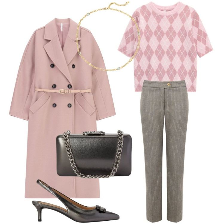 Outfit donna - Classico bon ton. Stile Bon Ton per Cerimonia. Abbinamento con maglieria, cappotti, collane, décolleté, clutch, pantaloni.