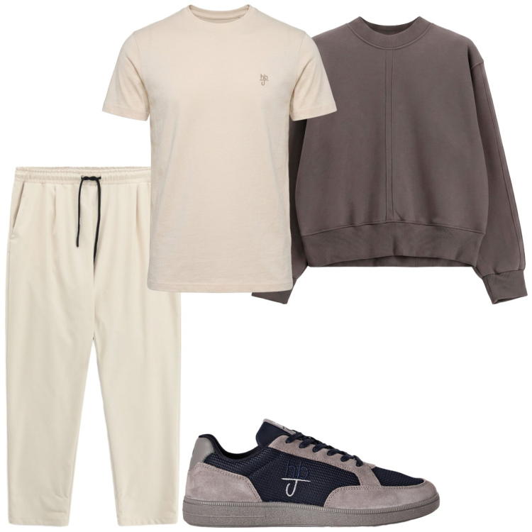 Outfit uomo - Voglia di relax. Stile Casual per Tutti i giorni. Abbinamento con t-shirt, sneakers, pantaloni, felpe.