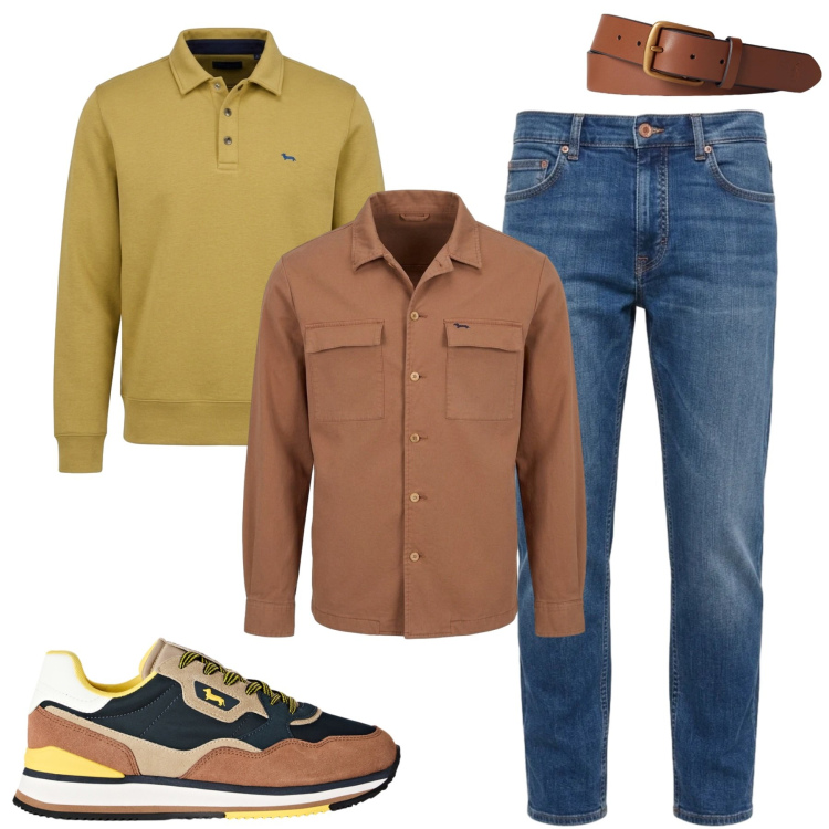 Outfit uomo - Ottobre. Stile Urban per Tutti i giorni. Abbinamento con felpe, jeans, cappotti, sneakers, cinture.