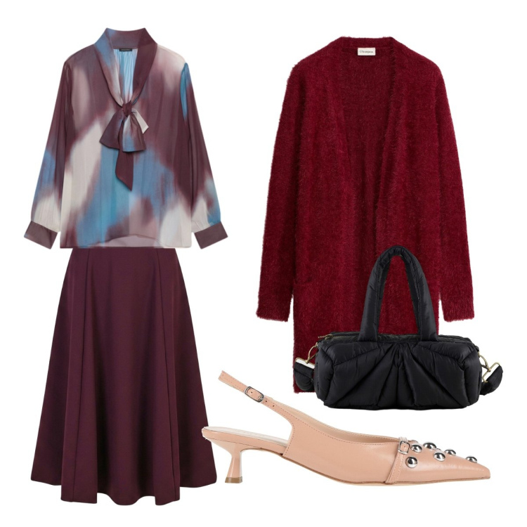 Outfit donna - Te’ pomeridiano. Stile Bon Ton per Tutti i giorni. Abbinamento con bluse, gonne lunghe, borse a mano, décolleté, cardigans.