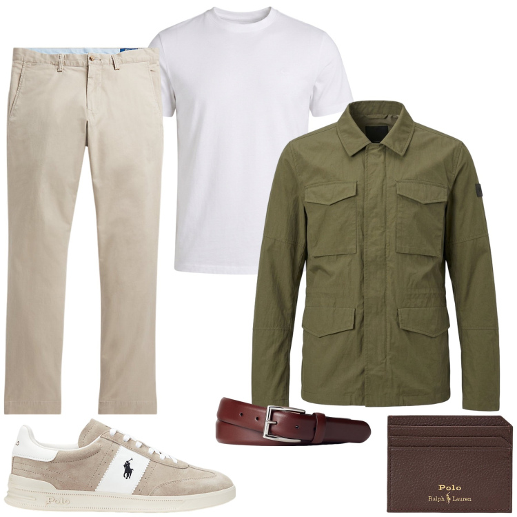 Outfit uomo - Total look #2491283. Stile Casual per Tutti i giorni. Abbinamento con t-shirt, pantaloni, cinture, portafogli, sneakers, cappotti.