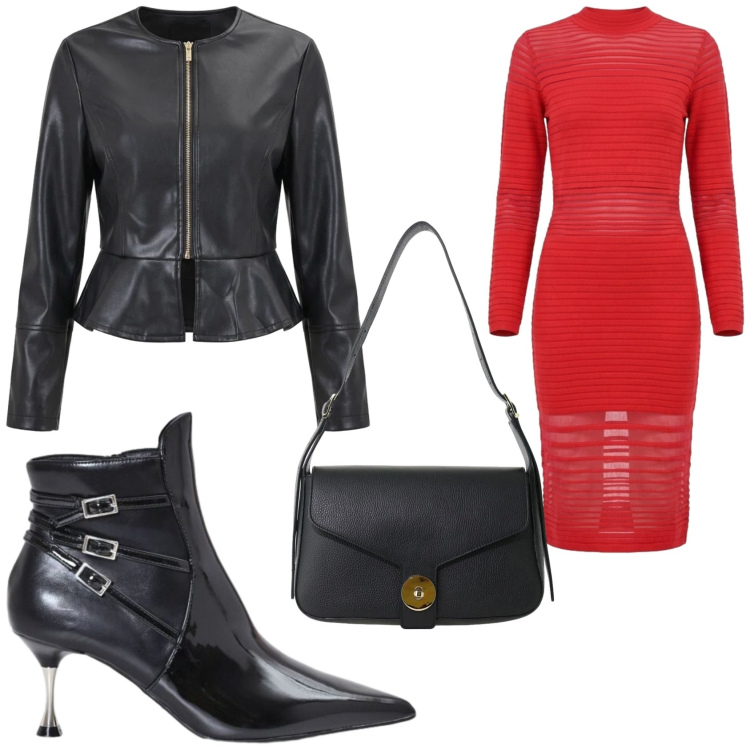 Outfit donna - Pelle trend. Stile Trendy per Serata fuori. Abbinamento con borse a spalla, giacche, stivaletti, vestiti midi/longuette.