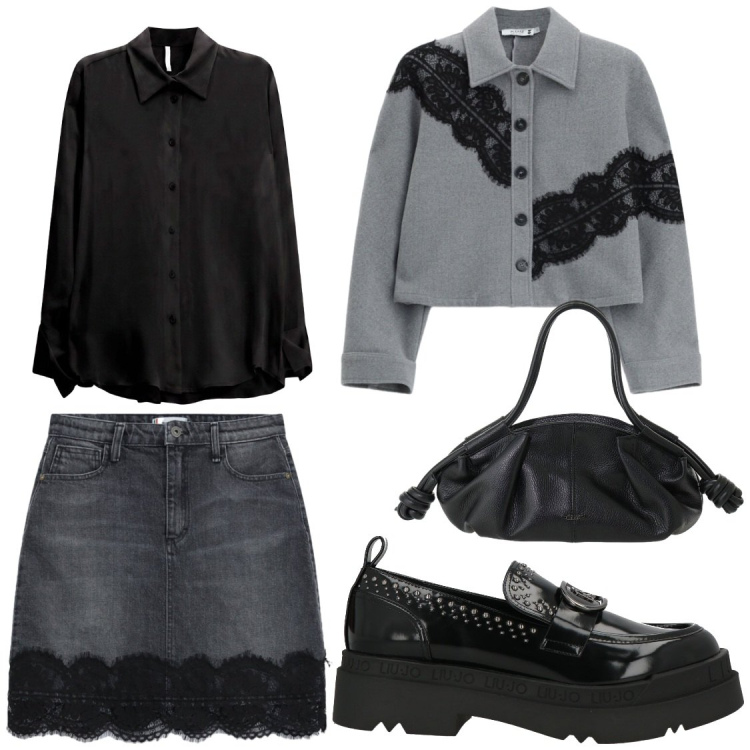 Outfit donna - Dettagli in pizzo. Stile Chic per Serata fuori. Abbinamento con camicie, minigonne, cappotti, borse a mano, mocassini.