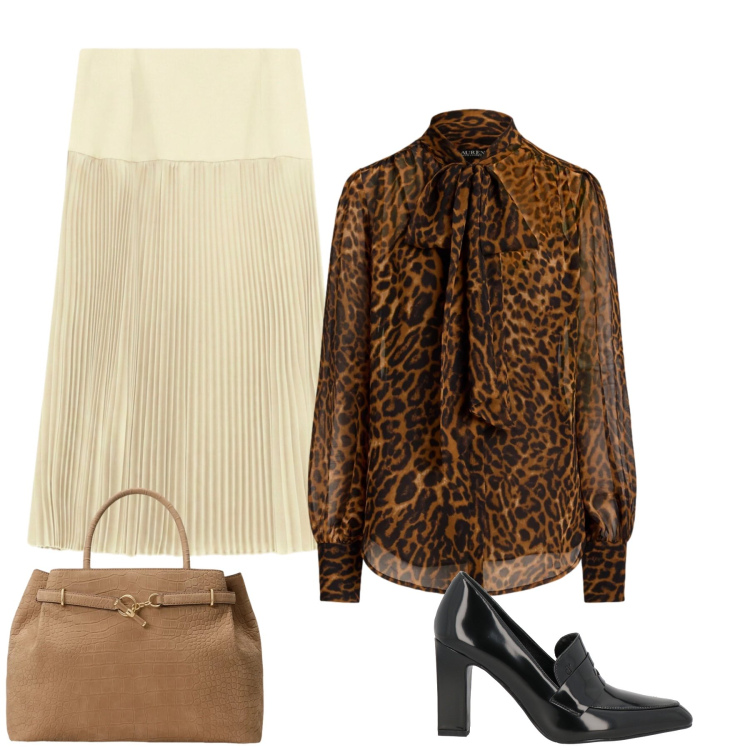 Outfit donna - Total look #2491364. Stile Casual chic per Tutti i giorni. Abbinamento con mocassini, gonne longuette, borse a mano, bluse.