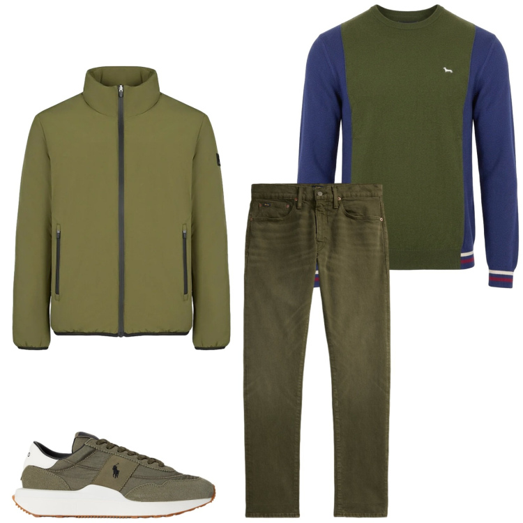 Outfit uomo - Total look #2491418. Stile Casual per Tutti i giorni. Abbinamento con maglieria, jeans, sneakers, giacche.