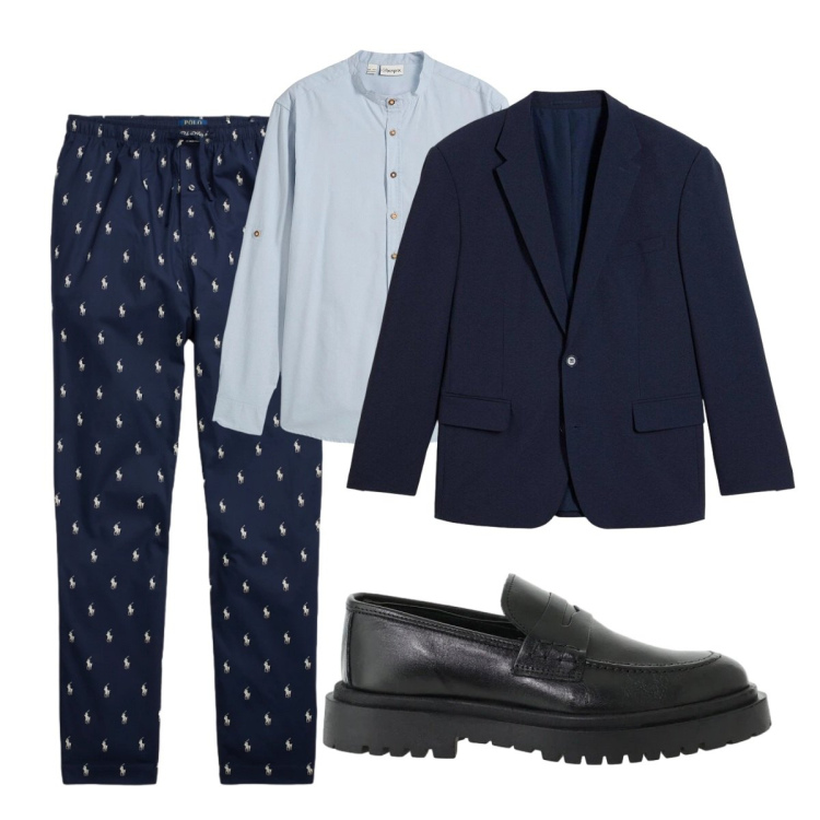 Outfit uomo - Total look #2491448. Stile Trendy per Tutti i giorni. Abbinamento con scarpe stringate, pantaloni, camicie, giacche.