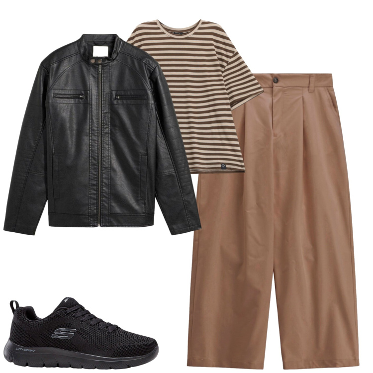 Outfit uomo - Baggy fit. Stile Urban per Tutti i giorni. Abbinamento con sneakers, giacche, pantaloni, t-shirt.
