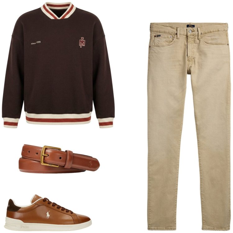 Outfit uomo - Total look #2491542. Stile Casual per Tutti i giorni. Abbinamento con felpe, cinture, sneakers, jeans.