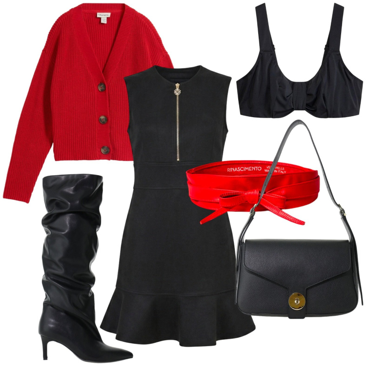 Outfit donna - Reggiseno a balconcino. Stile Casual per Scuola/Università. Abbinamento con borse a spalla, stivali, vestiti senza maniche, cinture, reggiseni, cardigans.