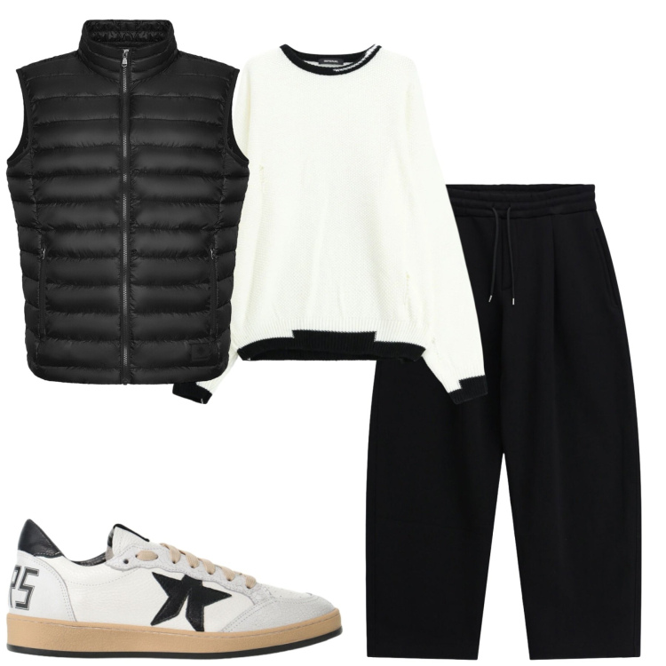 Outfit uomo - Ottobre. Stile Casual per Tutti i giorni. Abbinamento con maglieria, pantaloni, sneakers, piumini.