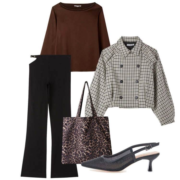 Outfit donna - Terranova - Fall Mid Season Sale. Stile Casual chic per Tutti i giorni. Abbinamento con bluse, caban, pantaloni, shopping bag, décolleté.