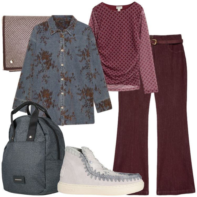 Outfit donna - Casual. Stile Casual per Tutti i giorni. Abbinamento con cappotti, jeans, sciarpe, zaini, stivaletti, t-shirt.