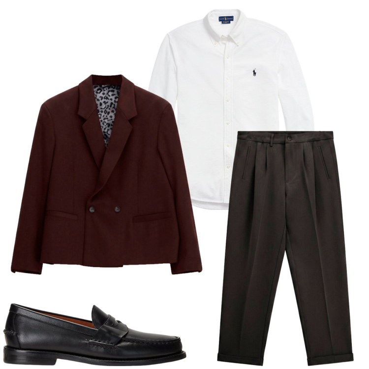 Outfit uomo - Total look #2491797. Stile Business/Elegante per Cerimonia. Abbinamento con giacche, pantaloni, camicie, scarpe stringate.