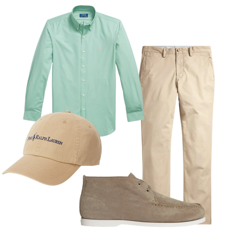 Outfit uomo - Total look #2491804. Stile Casual per Tutti i giorni. Abbinamento con pantaloni, cappelli, scarpe stringate, camicie.