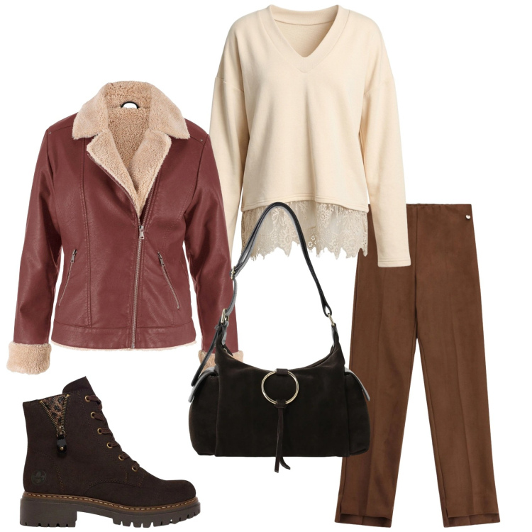 Outfit donna - Martina casual. Stile Casual per Tutti i giorni. Abbinamento con bomber, stivaletti, borse a spalla, pantaloni, felpe.