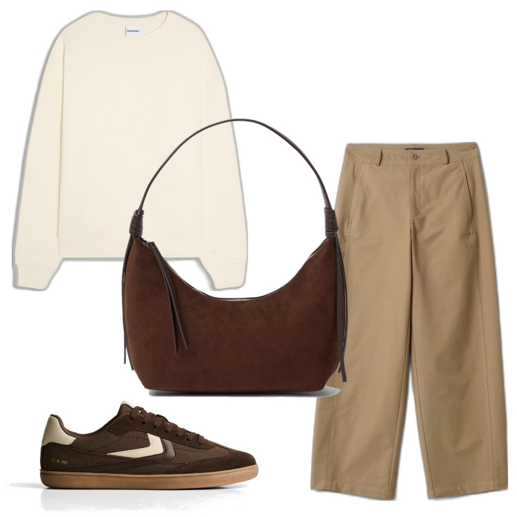 Outfit mujer - Basic look. Estilo Basic para Todos los días. Combinación con sneakers, sudaderas, pantalones, bandoleras.