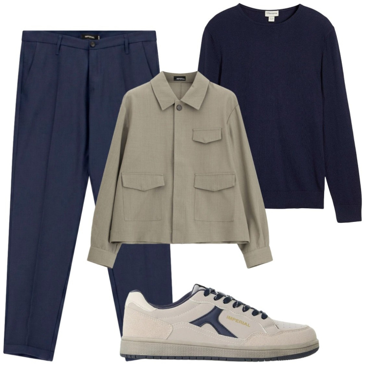 Outfit uomo - Total look #2492576. Stile Trendy per Tutti i giorni. Abbinamento con cappotti, sneakers, pantaloni, maglieria.