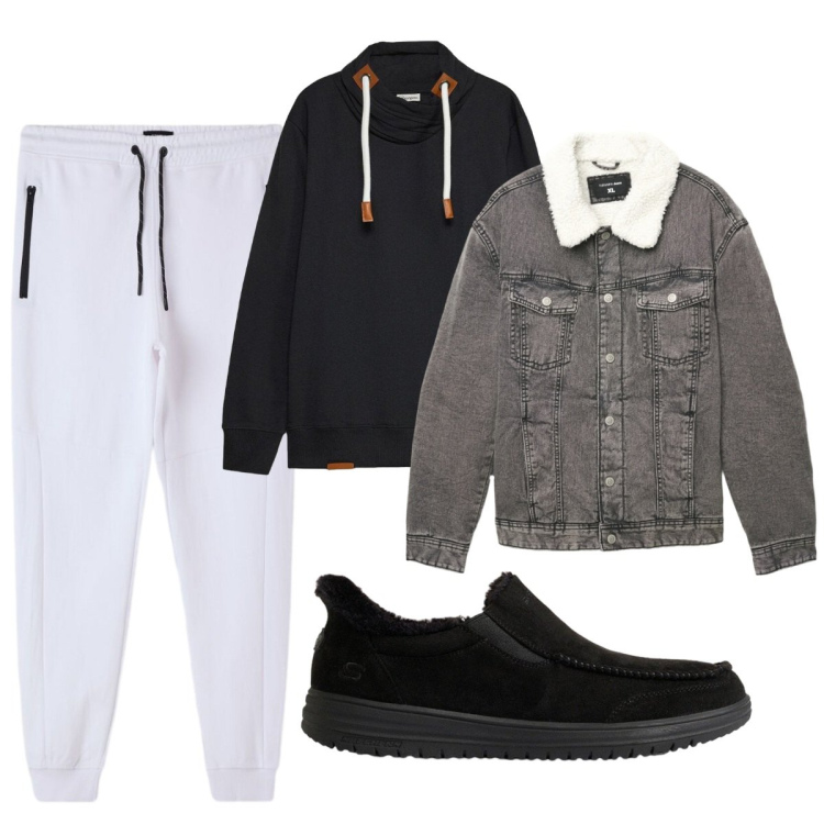 Outfit uomo - Total look #2492777. Stile Casual per Tutti i giorni. Abbinamento con pantaloni, cappotti, sneakers, felpe.