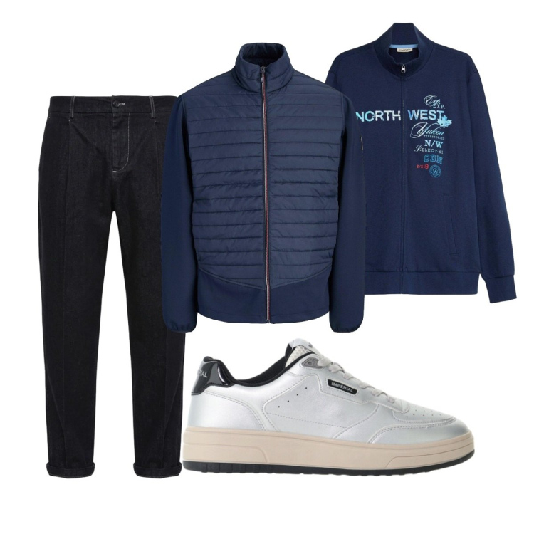 Outfit uomo - Total look #2492815. Stile Casual per Tutti i giorni. Abbinamento con sneakers, jeans, giacche, felpe.