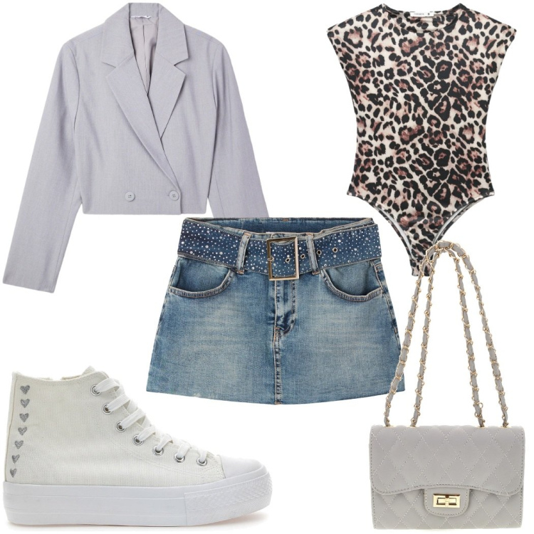 Outfit donna - Terranova - e sei trendy. Stile Trendy per Tutti i giorni. Abbinamento con top, blazer, minigonne, sneakers, borse a tracolla.