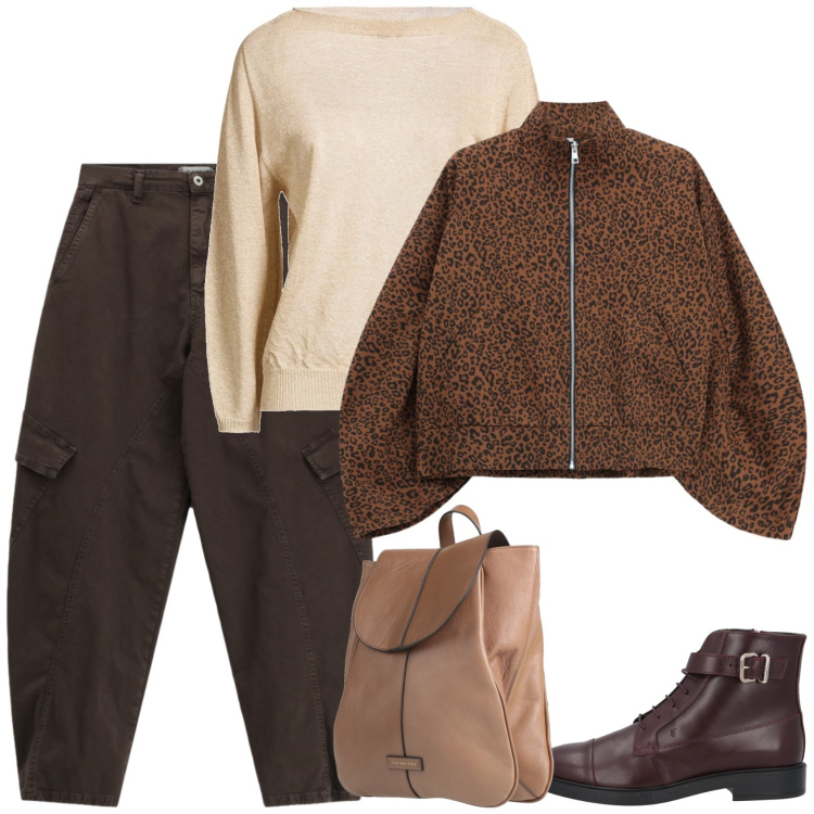 Outfit donna - Metropolitana. Stile Urban per Tutti i giorni. Abbinamento con bomber, pantaloni cargo, stivaletti, pullovers, zaini.