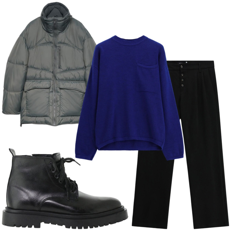 Outfit uomo - Total look #2493502. Stile Casual per Tutti i giorni. Abbinamento con anfibi, pantaloni, maglieria, giacche.