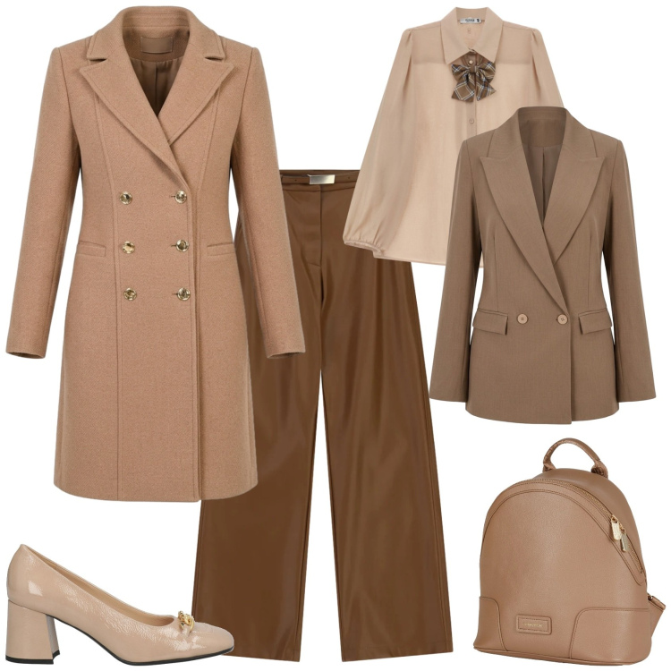 Outfit donna - Chic per l ufficio. Stile Chic per Ufficio. Abbinamento con pantaloni, camicie, blazer, cappotti, zaini, décolleté.