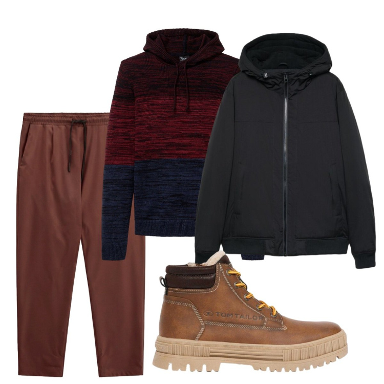 Outfit uomo - Total look #2493600. Stile Urban per Tutti i giorni. Abbinamento con pantaloni, giacche, maglieria, stivali e stivaletti.